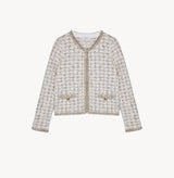 HOUNDSTOOTH CREWNECK JACKET