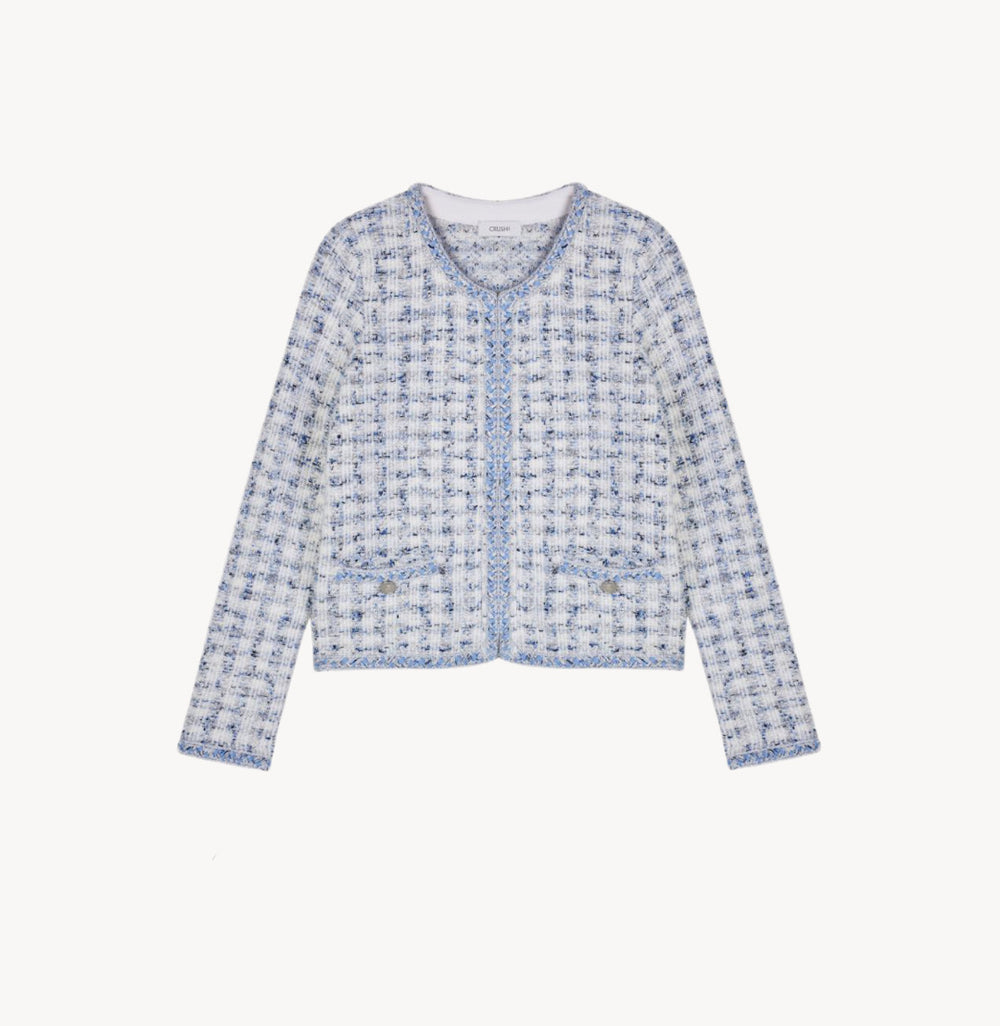 KUHO☆Breez Tweed Knitジャケット-Sky Blue Amazon.com: JYHBHMZG Light Blue Tweed Jacket - Classic