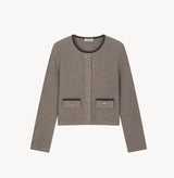 CASHMERE WOOL BLEND HERRINGBONE JACKET