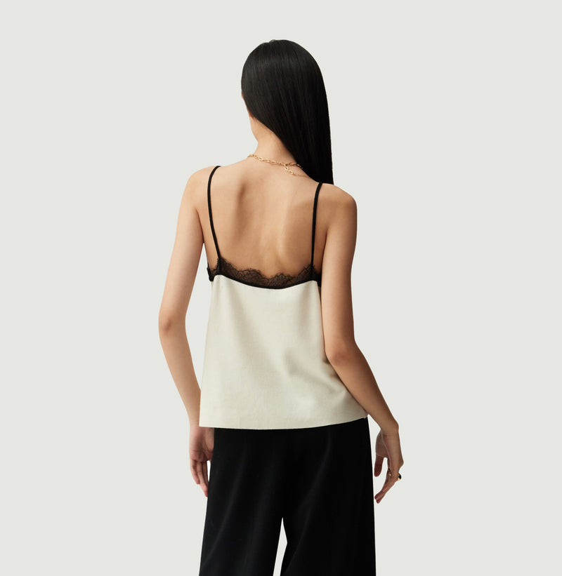 WOOL LACE-TRIMMED CAMISOLE