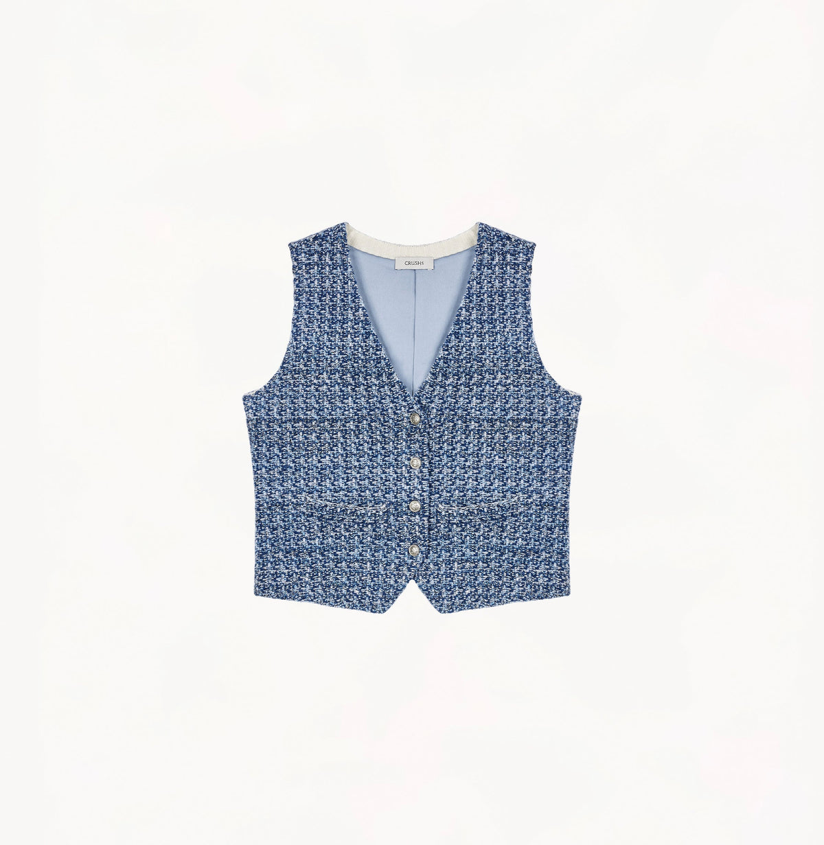 トップス SUBLATIONS GLITTERY TWEED HELI-CREW VEST PF25 – CRUSH Collection
