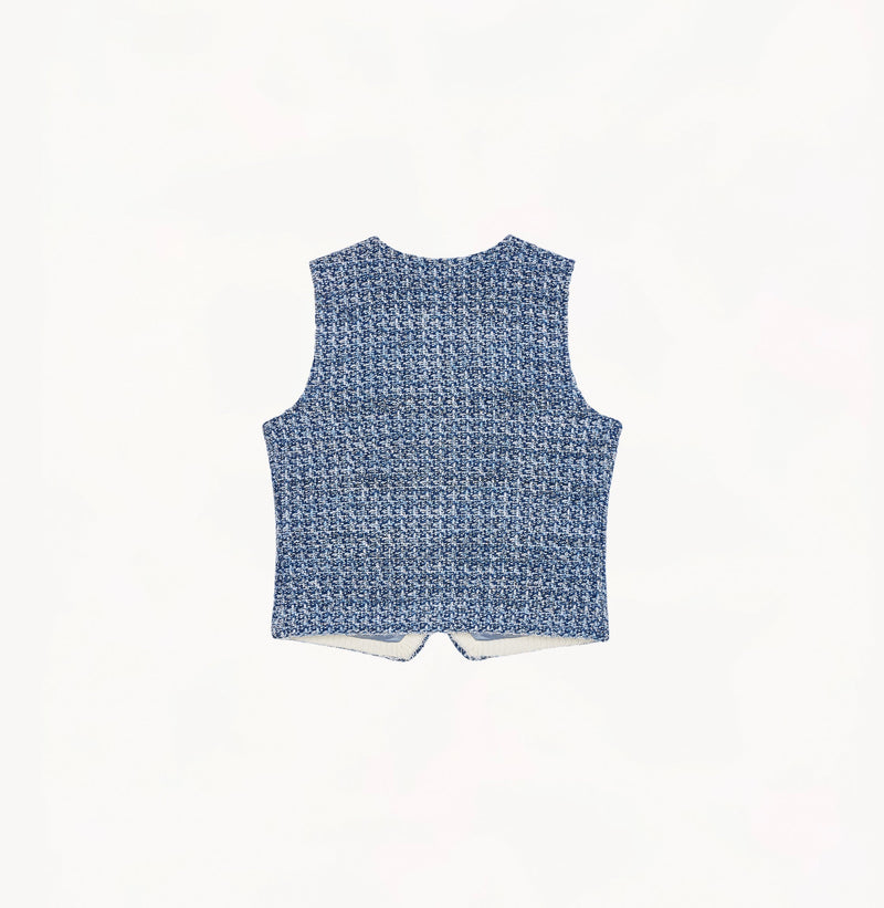 MULTICOLORED SEQUINED TWEED WAISTCOAT