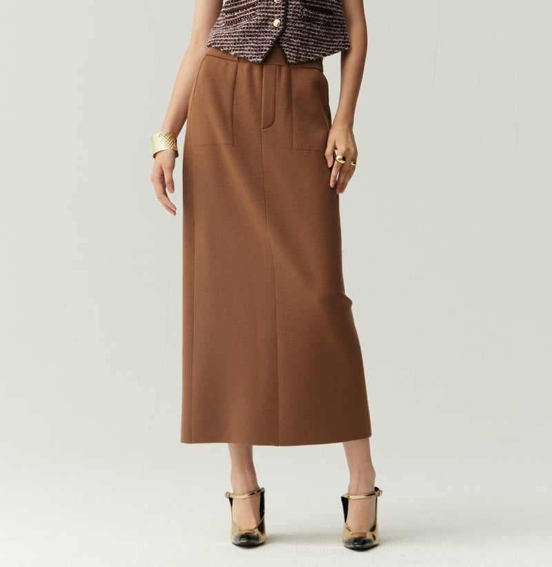 WOOL MAXI SKIRT