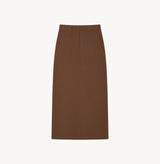 Long wool skirt in Cocoa.