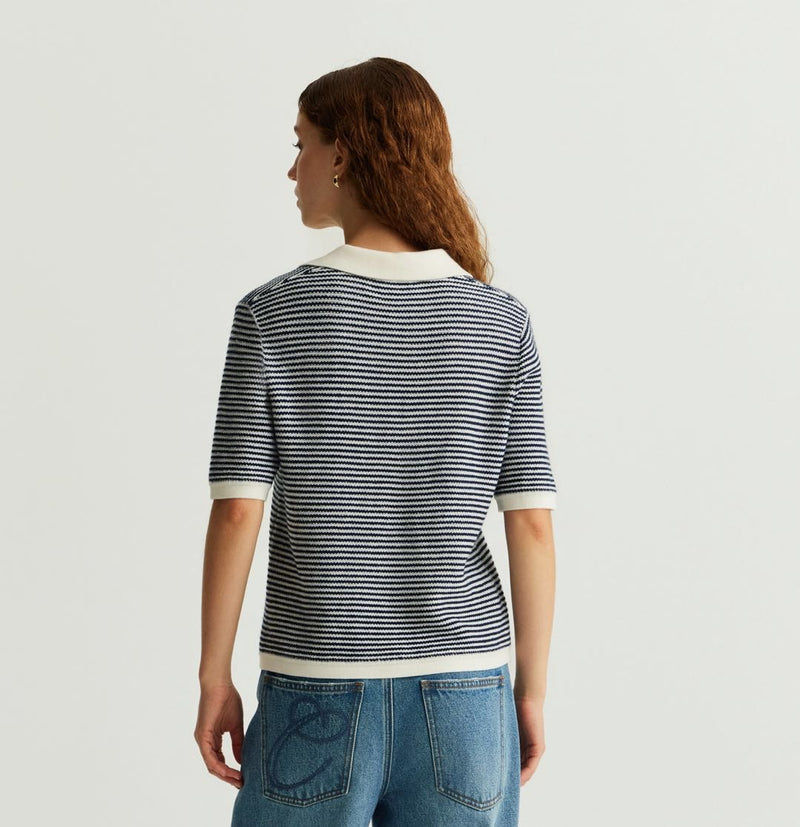 WOOL STRIPED POLO SHIRT