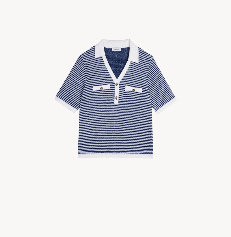 WOOL STRIPED POLO SHIRT