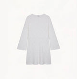 Cotton pointelle mini dress in white.