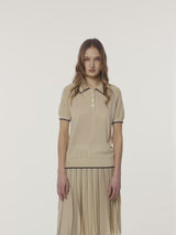 METALLIC POLO TOP