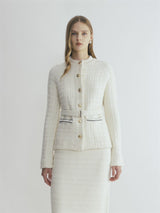 TWEED STAND-COLLAR JACKET