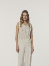 RUFFLED POLO VEST