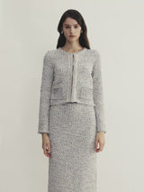 MULTICOLOR TWEED CREWNECK JACKET