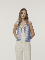 STRIPED SAILOR COLLAR VEST