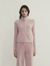 TEDDY BOUCLÉ STAND-COLLAR CARDIGAN