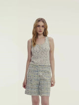 CHECK SQUARE NECK TANK TOP