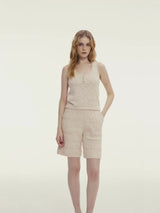 CHECK TWEED BERMUDA SHORTS