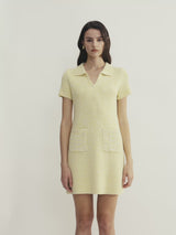 TWEED COLLARED SHORT-SLEEVE DRESS