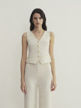 SHIMMER POINTELLE V-NECK VEST