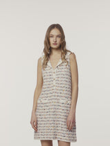 STRIPED TWEED DRESS