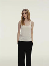 SILK BLEND FLUID WIDE-LEG TROUSERS
