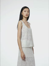 POINTELLE JACQUARD U-NECK TANK TOP