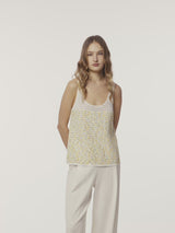 COLOR-DOTTED TWEED TANK