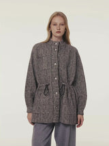 CHECKERED STAND COLLAR JACKET