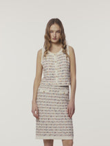 STRIPED TWEED VEST