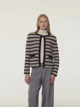 TWEED STRIPED CREWNECK JACKET