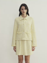 TWEED CROCHET-TRIM COLLARED JACKET
