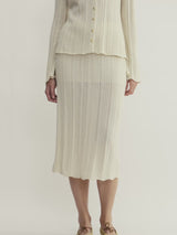 POINTELLE STRAIGHT MIDI SKIRT