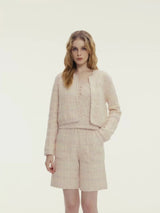 CHECK TWEED PLACKET JACKET