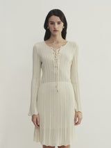 POINTELLE LONG-SLEEVE DRESS