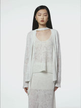 POINTELLE JACQUARD RIBBON CARDIGAN