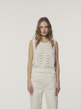 CROCHET POINTELLE CREWNECK VEST