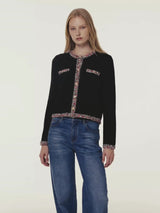SPECKLE TWEED TRIM CARDIGAN