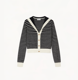 BOUCLÉ STRIPED SAILOR CARDIGAN