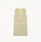 Sailor bouclé dress for women in yellow.