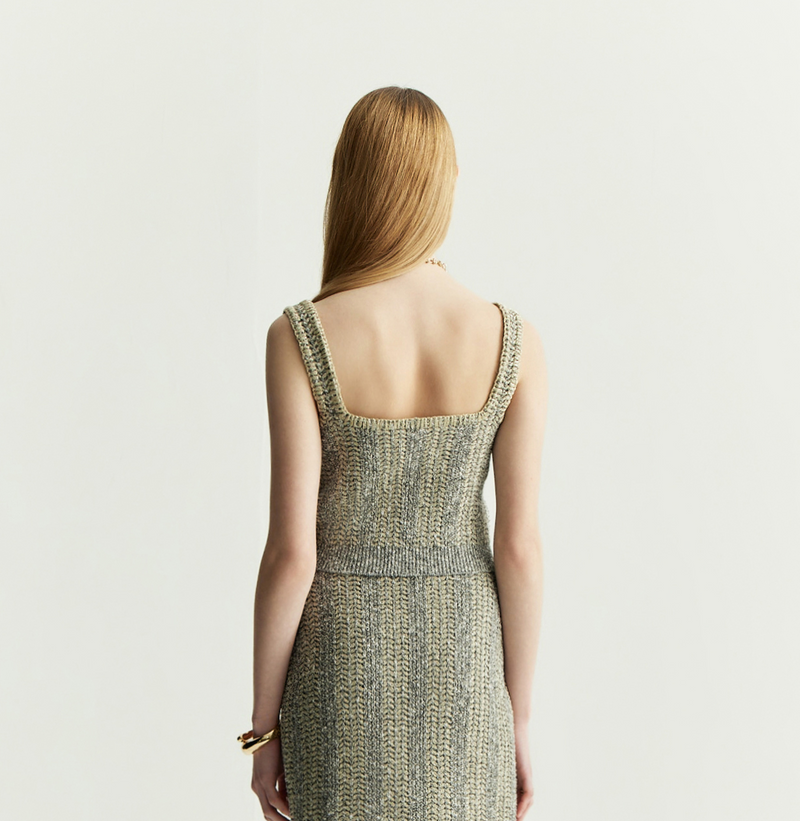 METALLIC TWEED CAMISOLE