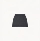 Striped bouclé skirt in ash grey.