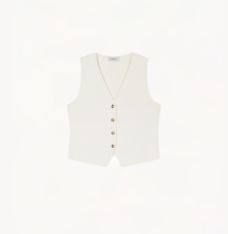 Suit vest in white.