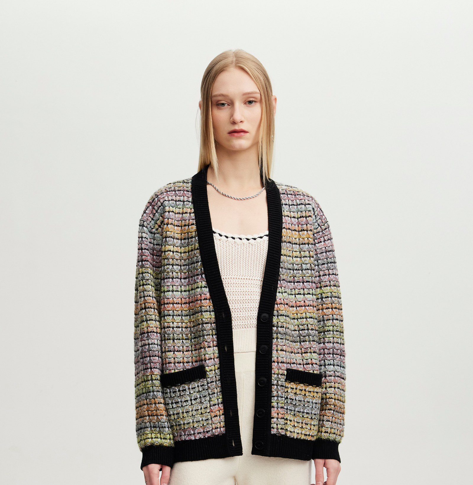 MULTICOLORED TWEED CARDIGAN – CRUSH Collection MULTICOLORED TWEED CARDIGAN – CRUSH Collection