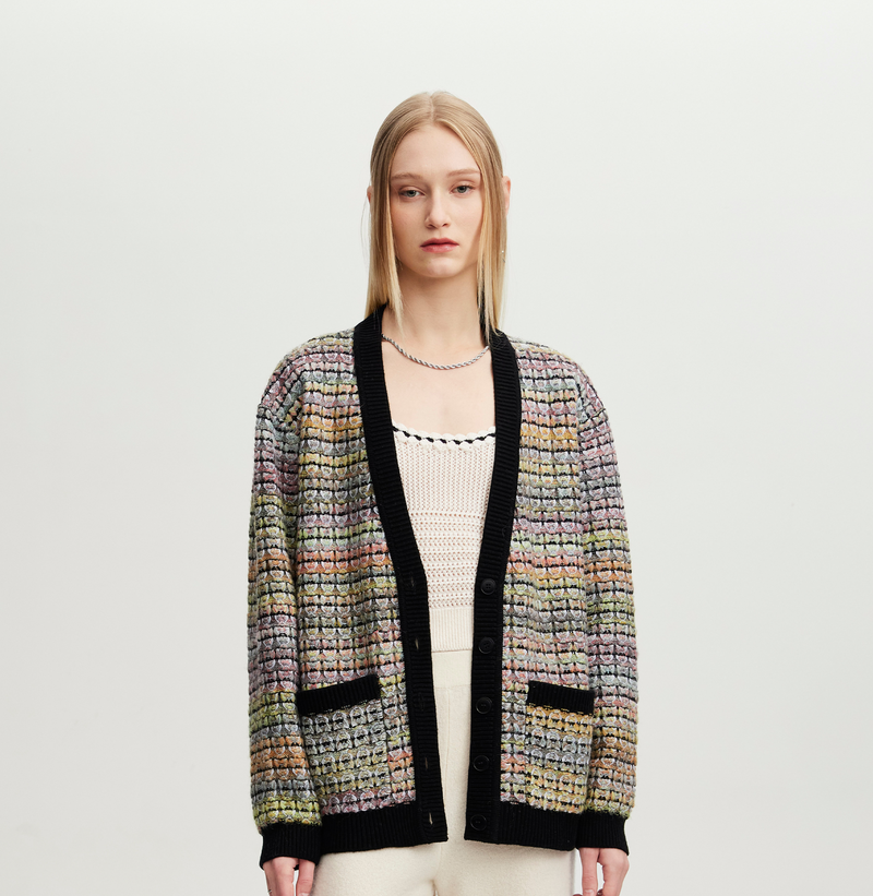 MULTICOLORED TWEED CARDIGAN CRUSH Collection