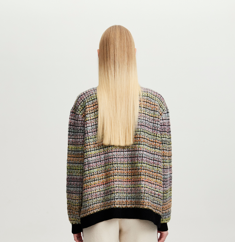 MULTICOLORED TWEED CARDIGAN