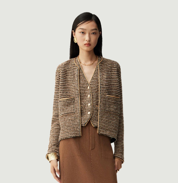 BOUCLÉ TWEED CREWNECK JACKET