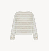 STRIPED BOUCLÉ CREWNECK JACKET