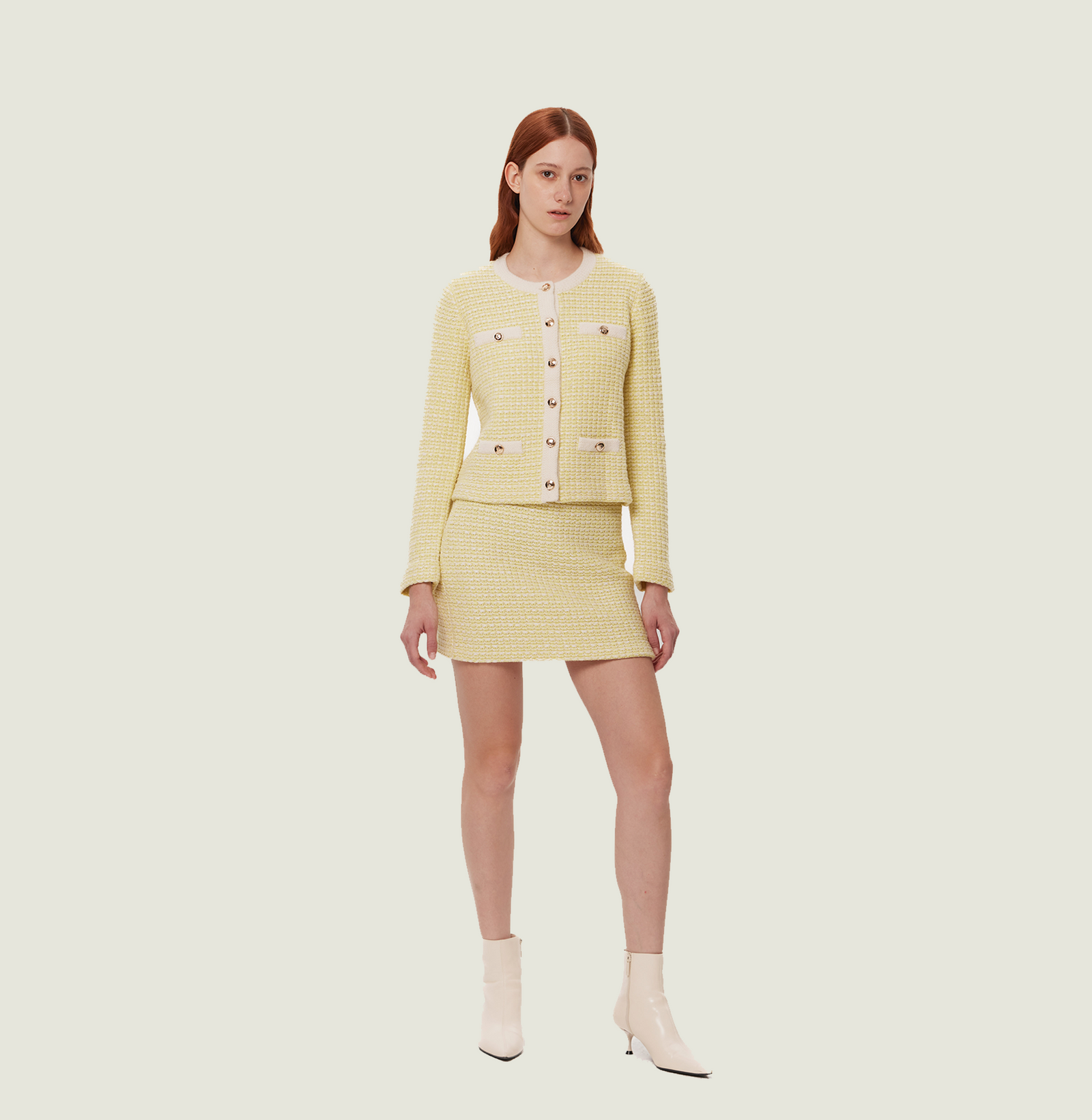 未使用タグ付き‼️ Boucle Bicolor Knit Jacket COLOR-DOTTED BOUCLÉ JACKET – CRUSH Collection