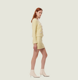 Wool boucle coat in lemon. right-view