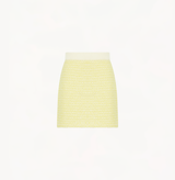 Wool boucle skirt in lemon.