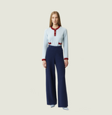 Wool old navy wide leg pants in navy blue. front-view