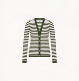 STRIPED V-NECK CARDIGAN